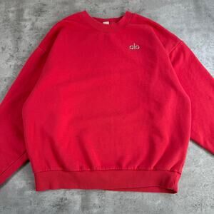 Alo Yoga Accolade cotton blend terry sweatshirt pink summer crush size small